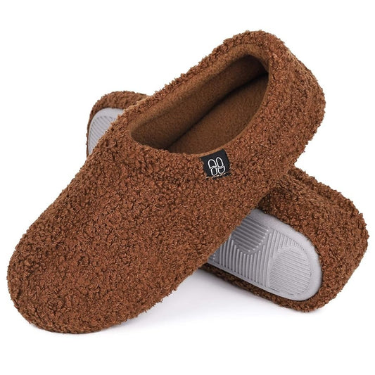 Hometop Women's Fuzzy Fur Memory Foam Loafer Slippers