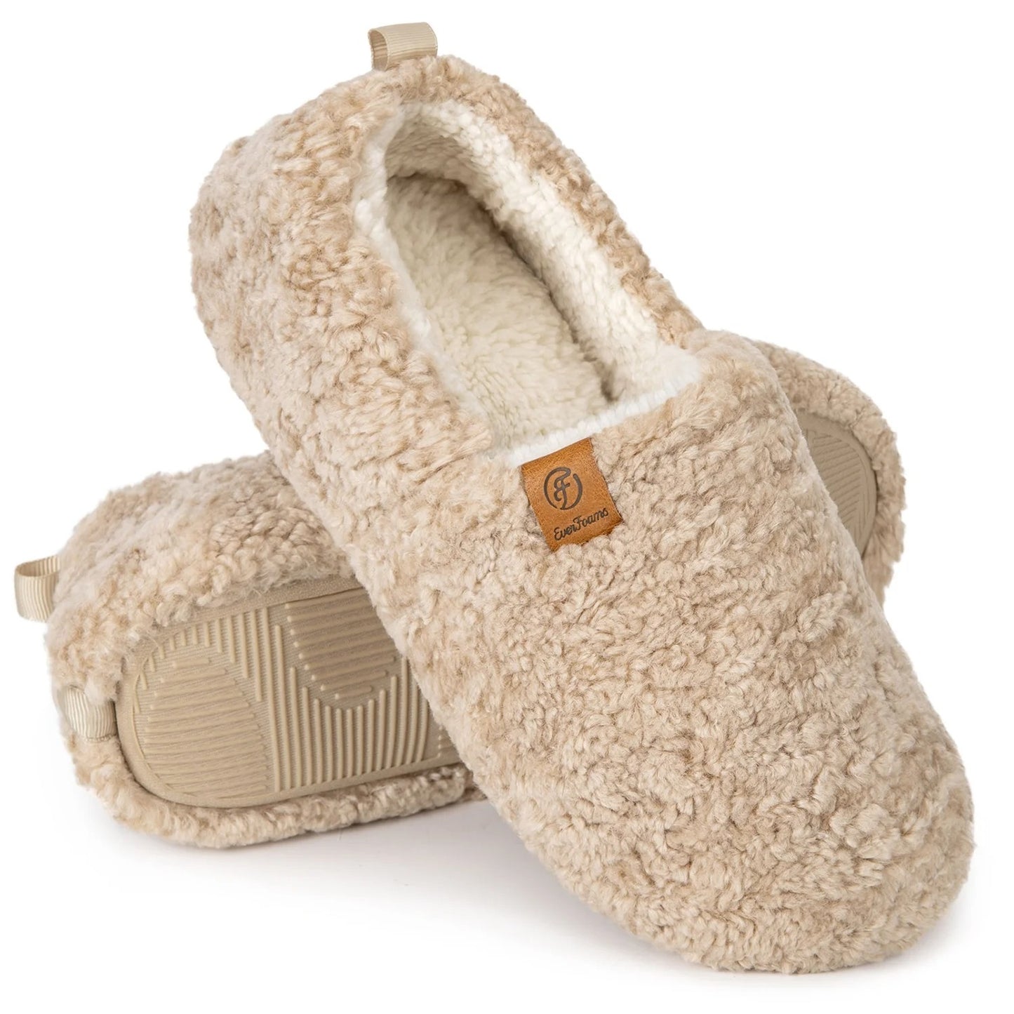 Hometop Women's Fuzzy Fur Memory Foam Loafer Slippers