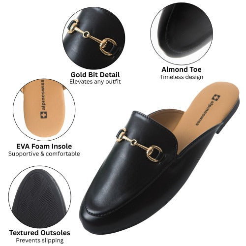 -Round Toe Slip-On Mule Shoes for Women -