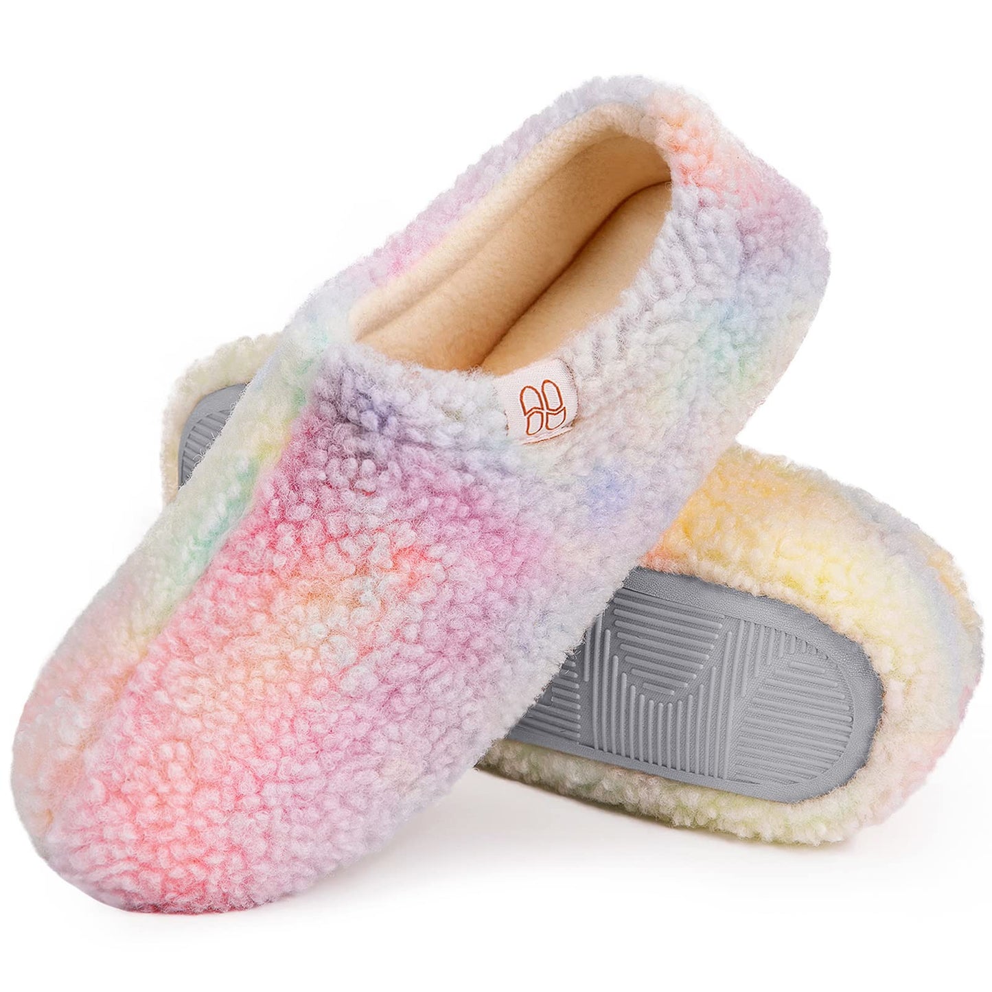 Hometop Women's Fuzzy Fur Memory Foam Loafer Slippers
